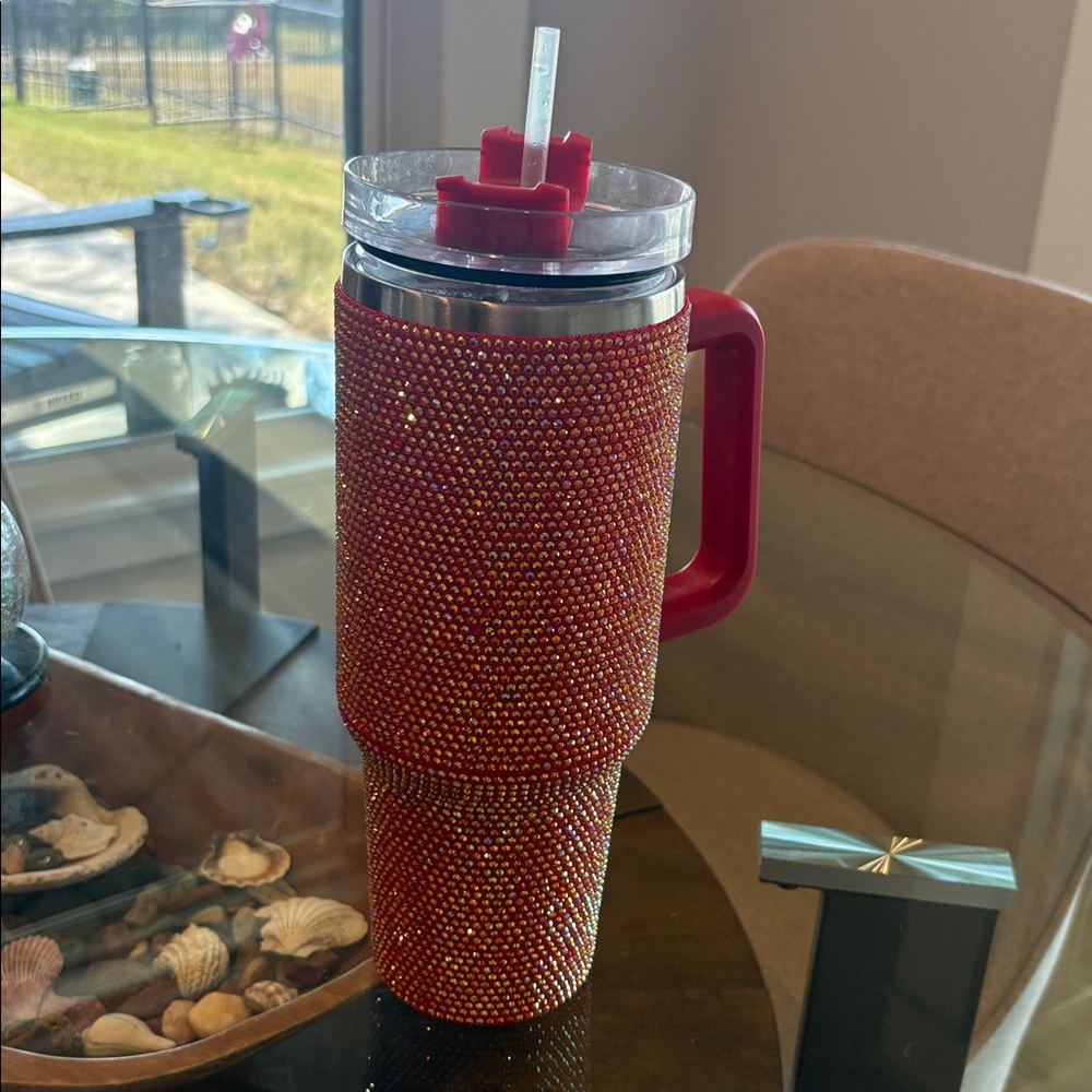 “Life of a Showgirl” Sparkling Red Rhinestone Tumbler